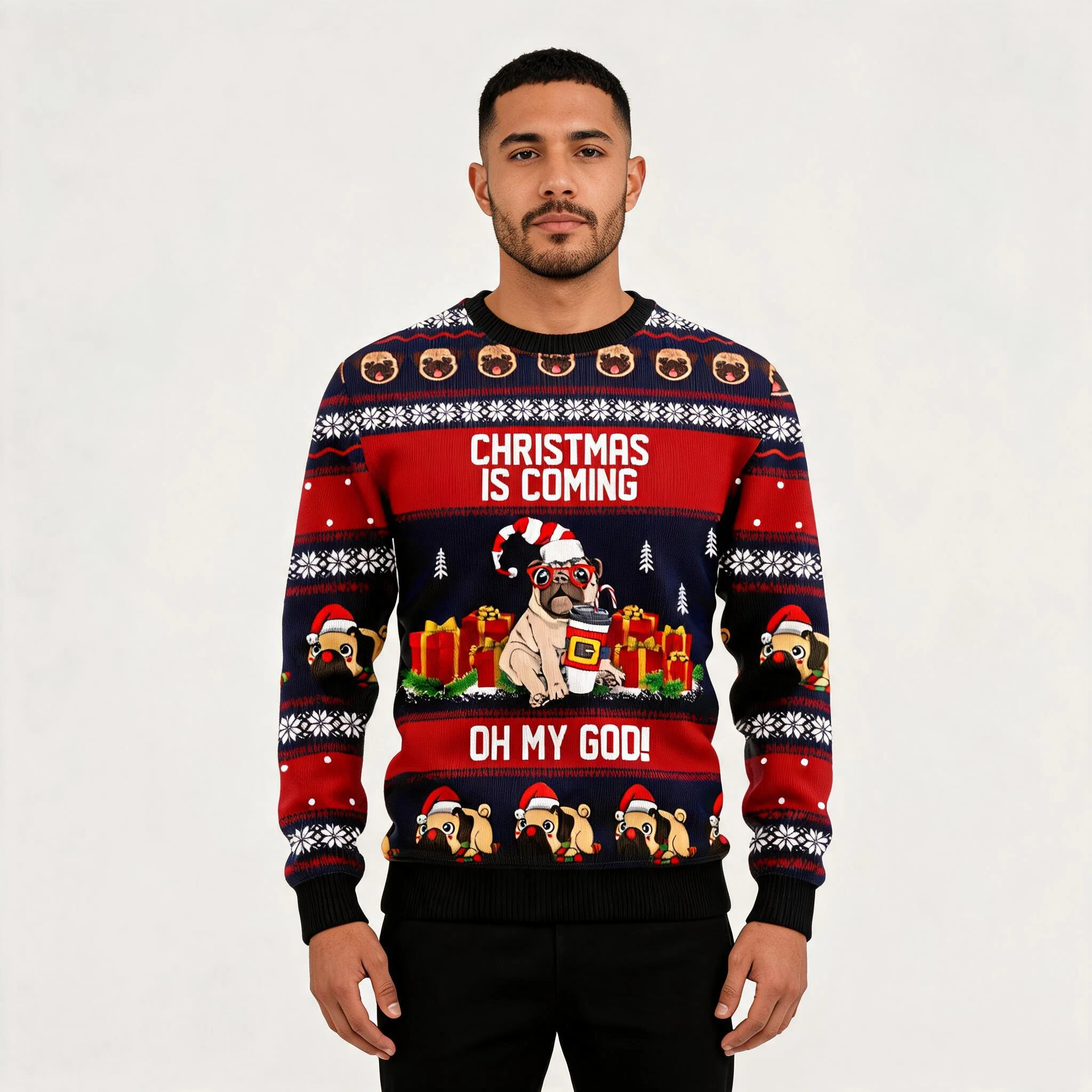 Pug Christmas Is Coming Ugly Christmas Sweater Pug Christmas Is Coming Ugly Christmas Sweater