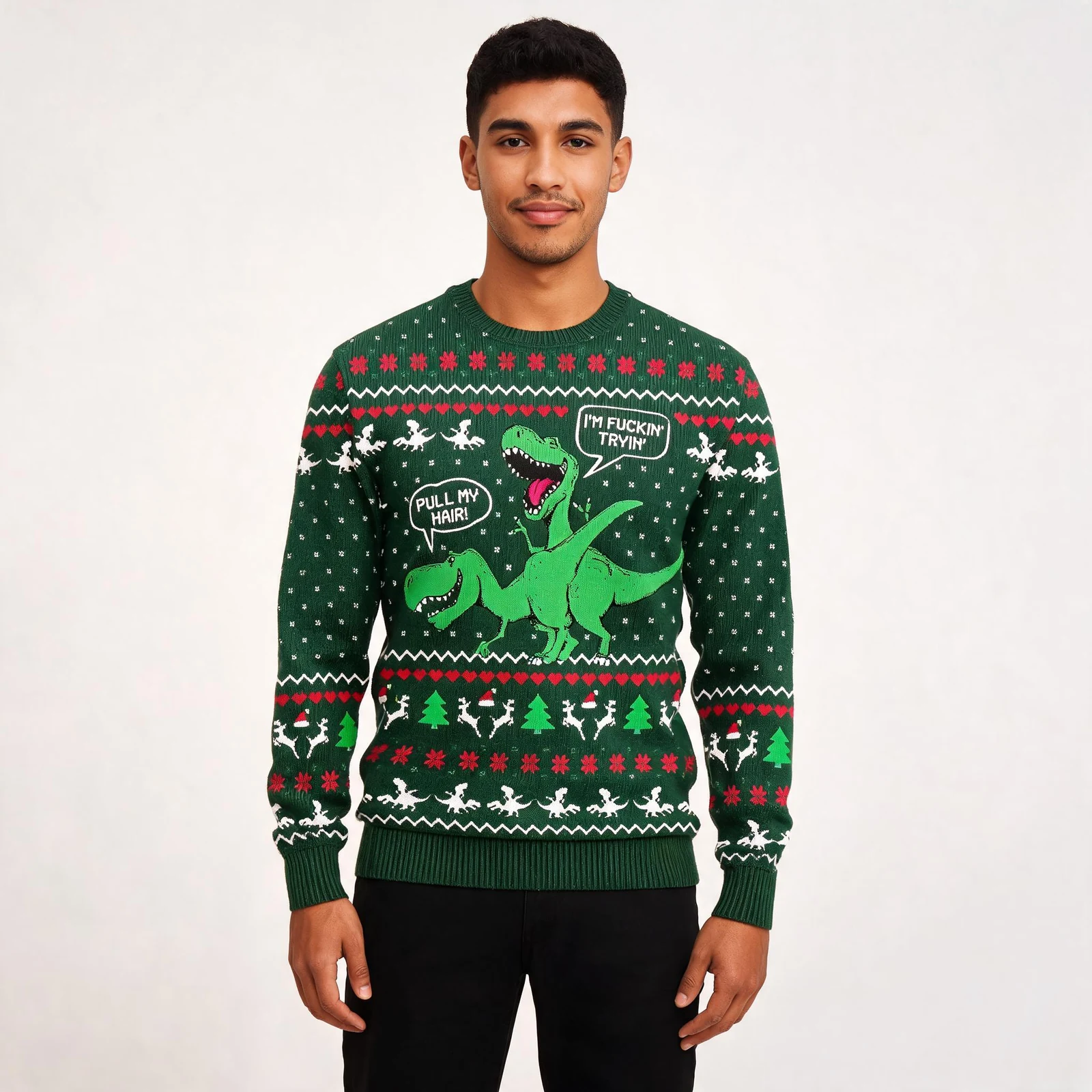 Pull My Hair Naughty Dinosaur Ugly Sweater Com Pull My Hair Naughty Dinosaur Ugly Sweater Com