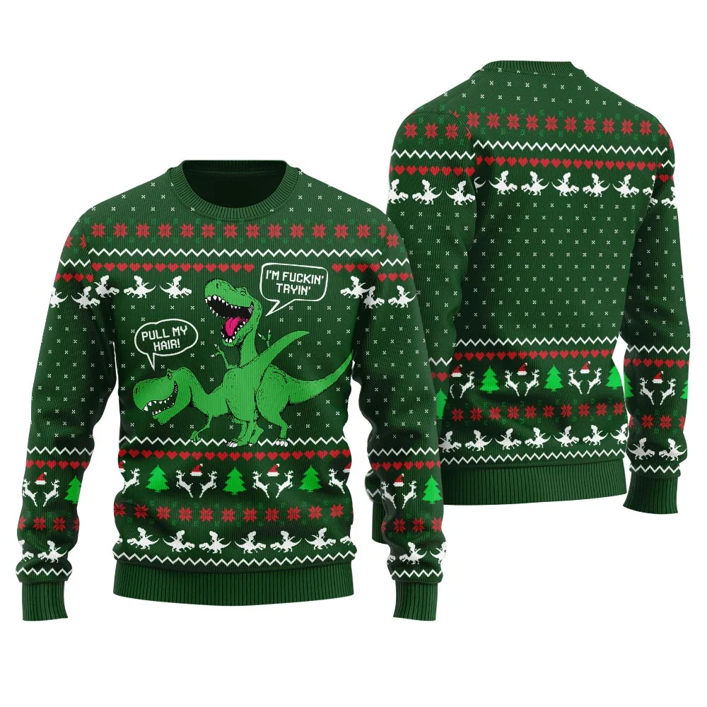 pull my hair naughty dinosaur ugly sweater comfortable holiday.webp pull my hair naughty dinosaur ugly sweater comfortable holiday.webp