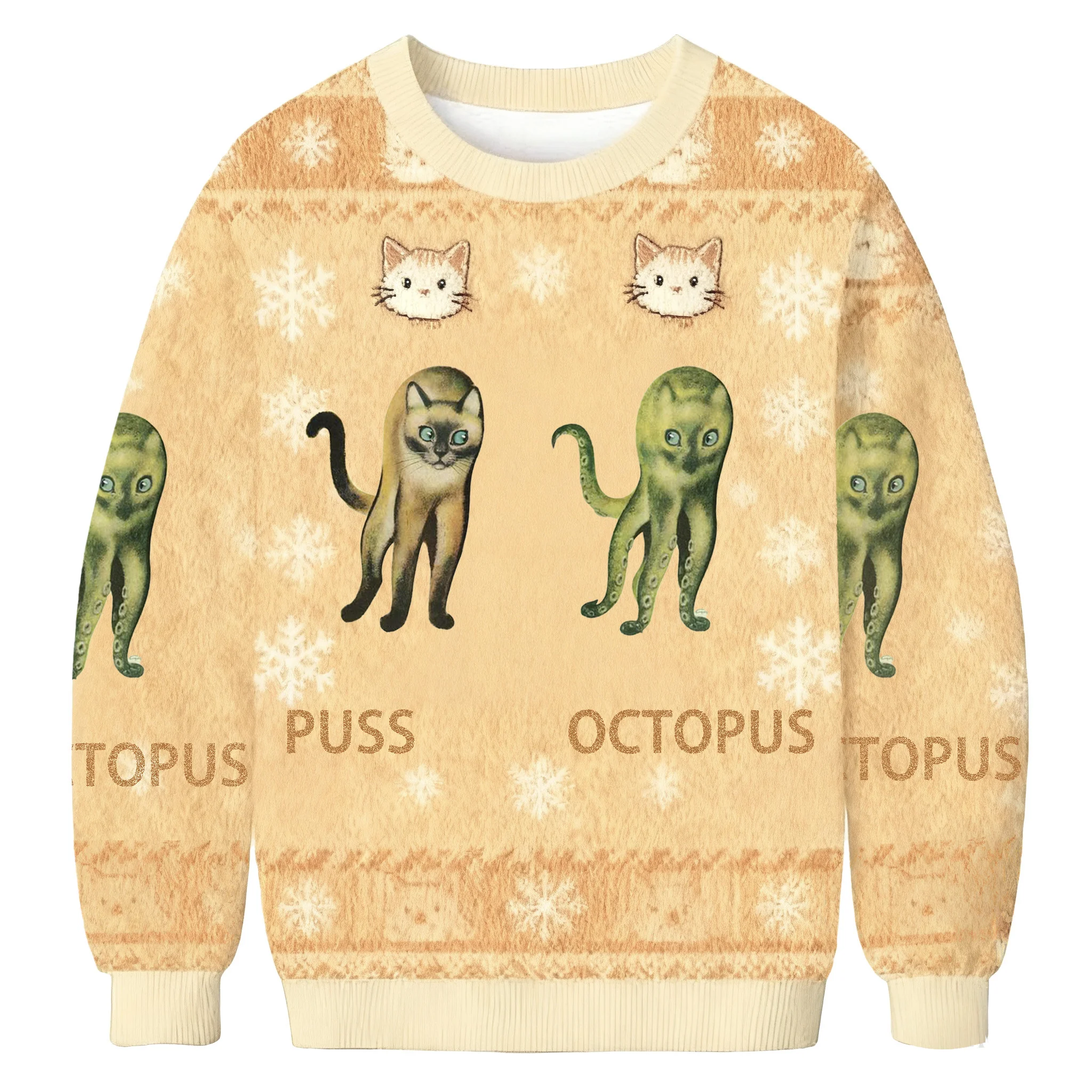 puss and octopus hybrid meme christmas ugly sweater christmas outfits.webp puss and octopus hybrid meme christmas ugly sweater christmas outfits.webp