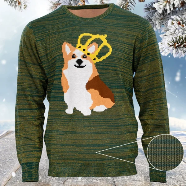 queen corgi dog lovers xmas ugly christmas sweater silly xmas outfits.webp