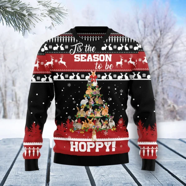 rabbit christmas tree ugly christmas sweater animal themed christmas.webp