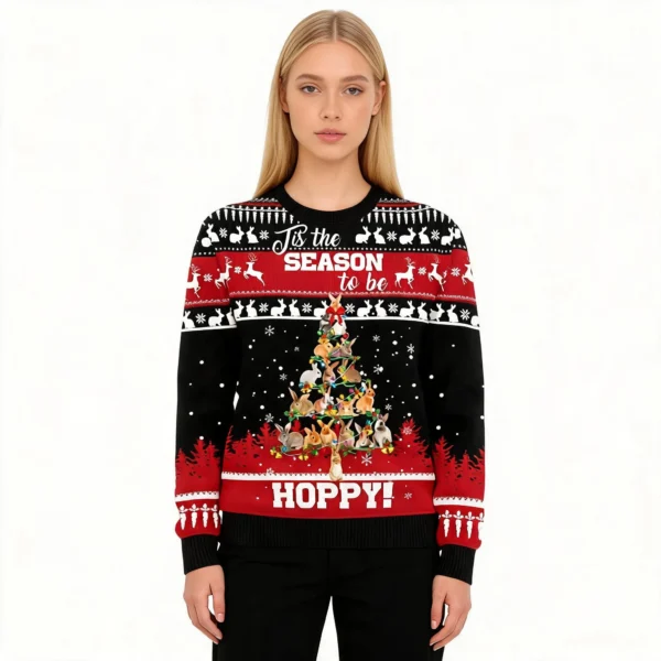 Rabbit Christmas Tree Ugly Christmas Sweater A
