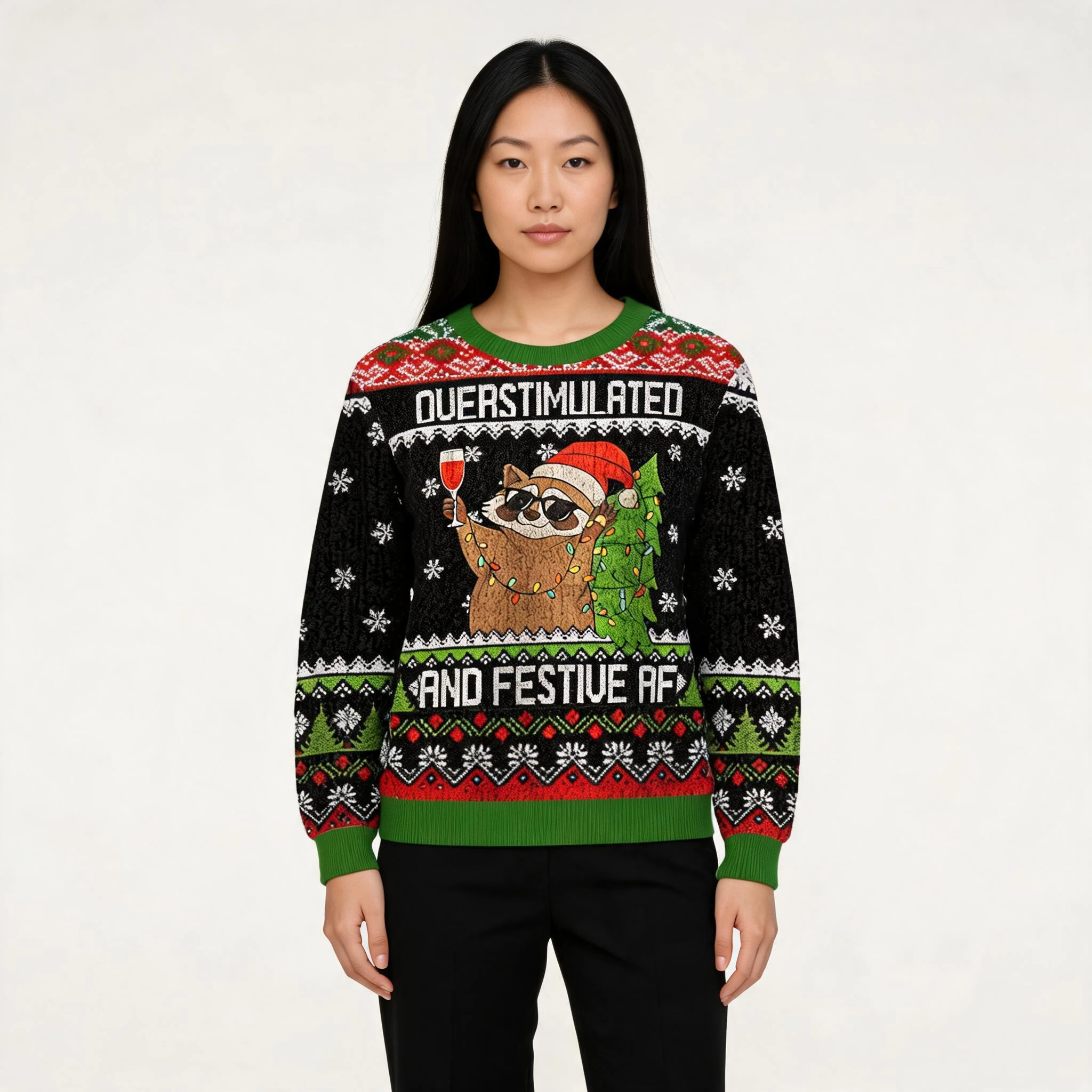 Raccoon Fun Christmas Ugly Sweater Animal Them Raccoon Fun Christmas Ugly Sweater Animal Them