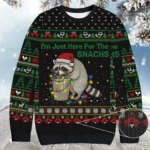 Raccoon Funny Snack Christmas Ugly Sweater Chr