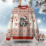 Raccoon Silly Santa Christmas Is For Jesus Ugl