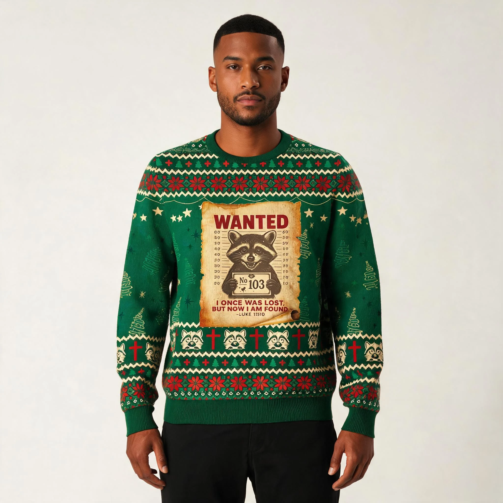 Raccoon Wanted 13 Ugly Christmas Sweater Anima Raccoon Wanted 13 Ugly Christmas Sweater Anima