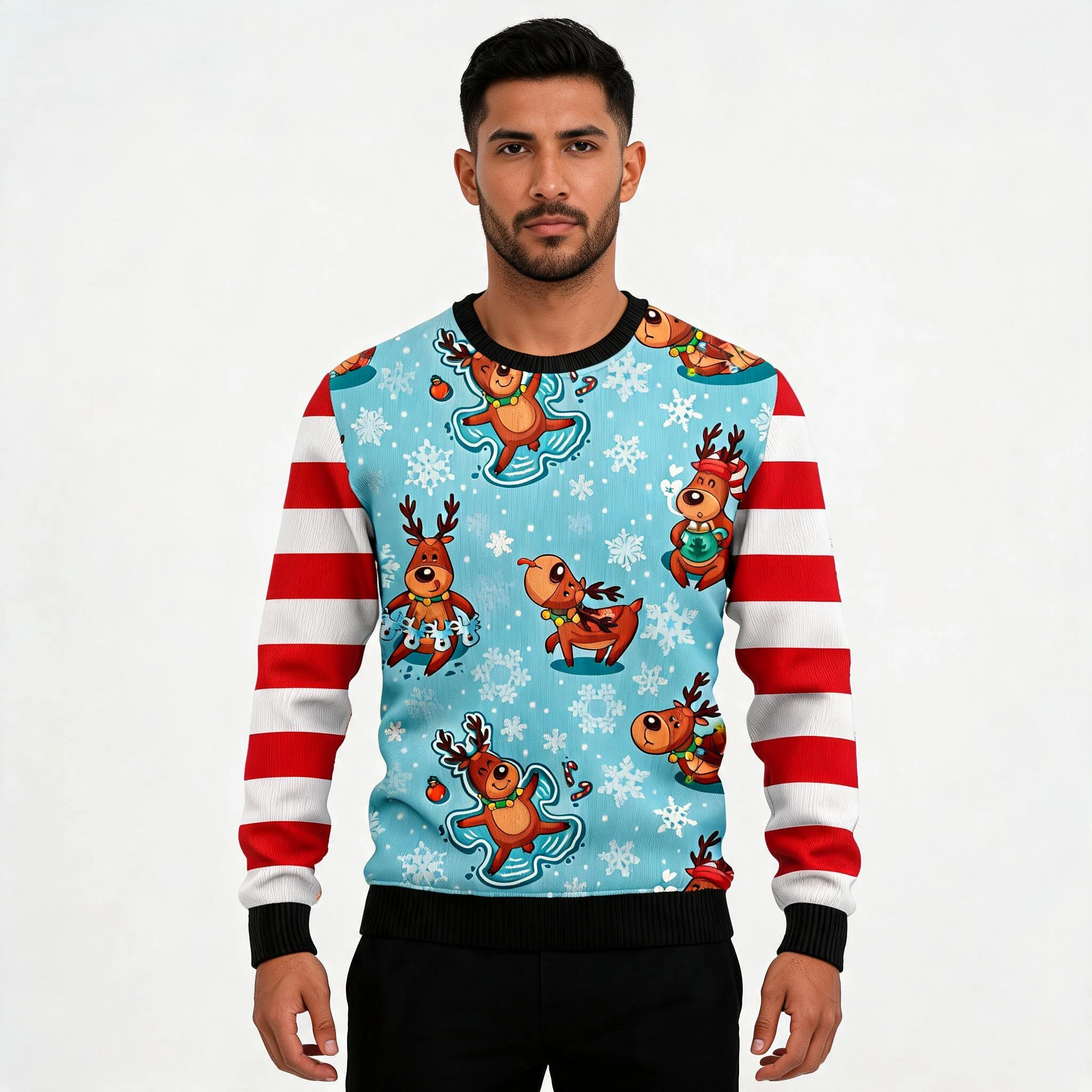 Reindeer Cute Ugly Christmas Sweater Animal Ch Reindeer Cute Ugly Christmas Sweater Animal Ch
