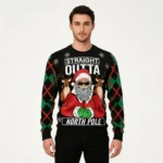 Reindeer Straight Outta North Pole Ugly Christ