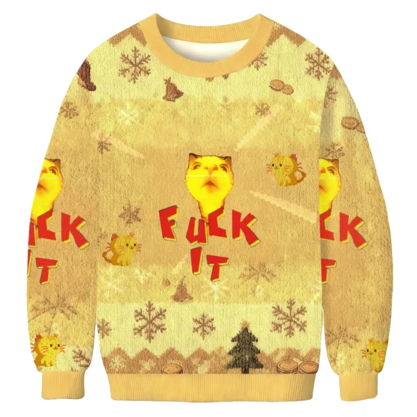 retro funny cat christmas ugly sweater funny xmas sweater gift forcat.webp