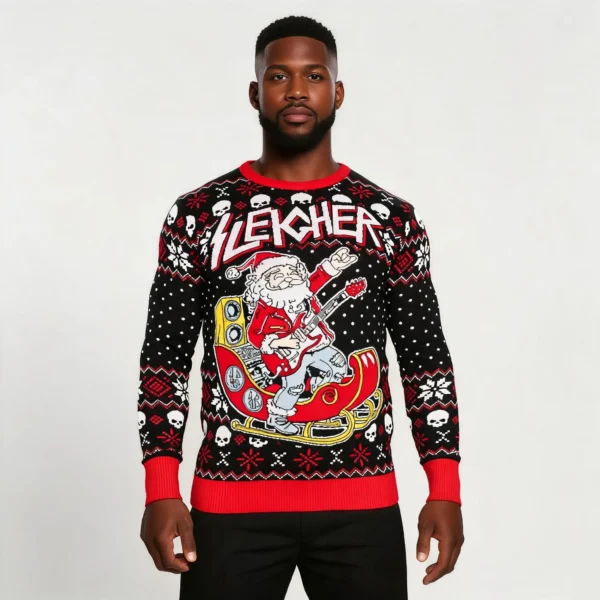 Rock And Roll Santa Claus Guitar Sleigher Ugly