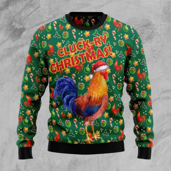 rooster cluckry christmas ugly sweater animal christmas sweater.webp
