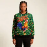 Rooster Cluckry Christmas Ugly Sweater Animal