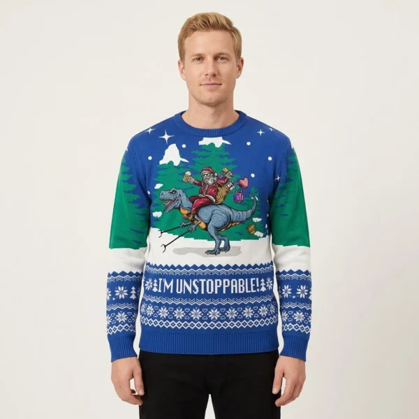 Royal Funny Santa Trex Christmas Sweater Casua