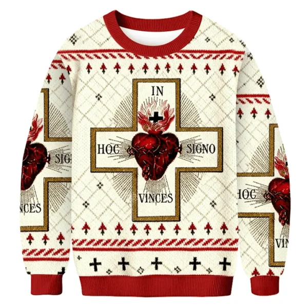 sacred heart in vinces donut ugly sweater christian themed christmas.webp