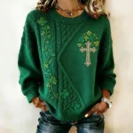 Saint Patricks Day Celtic Cross Sweater Holida