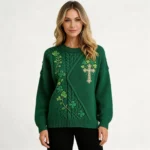 Saint Patricks Day Celtic Cross Sweater Holida