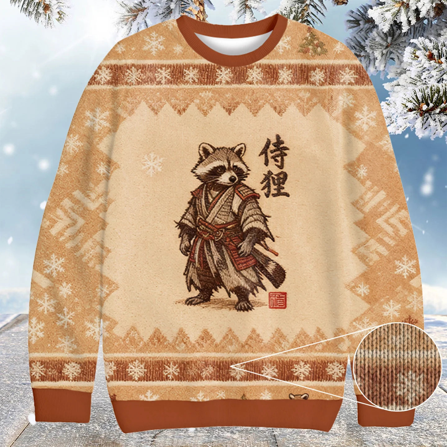 samurai raccoon christmas ugly sweater christmas presents for older.webp samurai raccoon christmas ugly sweater christmas presents for older.webp