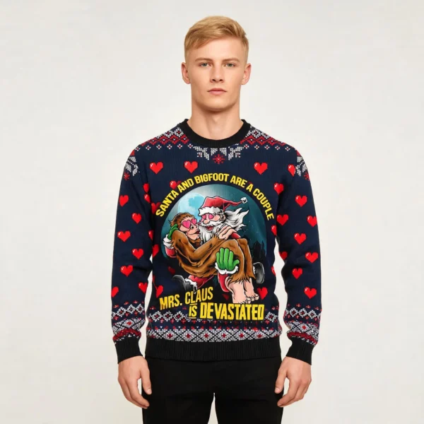 Santa And Bigfoot Are A Couple Ugly Christmas