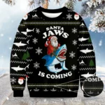 Santa And Shark Christmas Ugly Sweater Winter