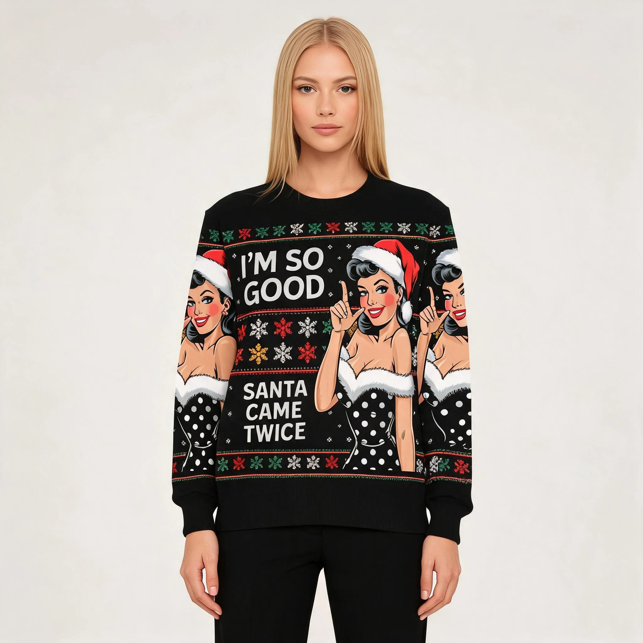 Santa Came Twice Christmas Ugly Sweater Merry Santa Came Twice Christmas Ugly Sweater Merry