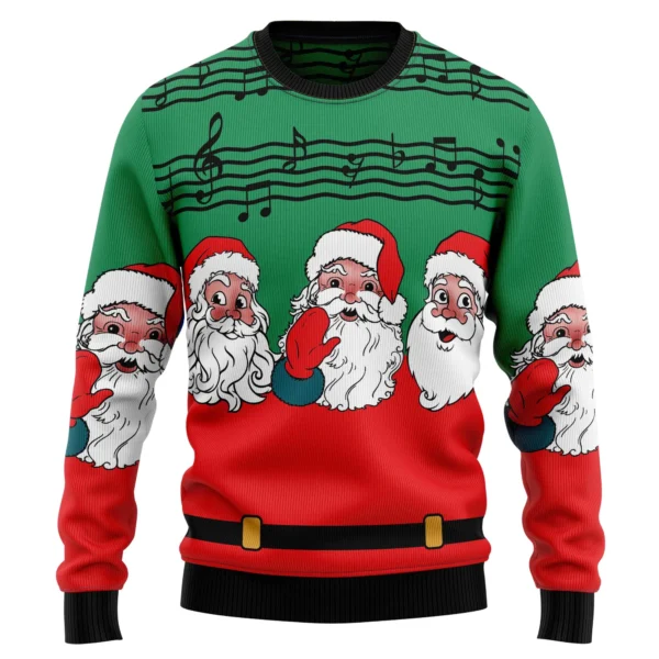 santa claus and music notes ugly christmas sweater.webp