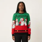 Santa Claus and Music Notes Ugly Christmas Swe