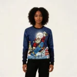 Santa Claus Playing Skateboard Ugly Christmas