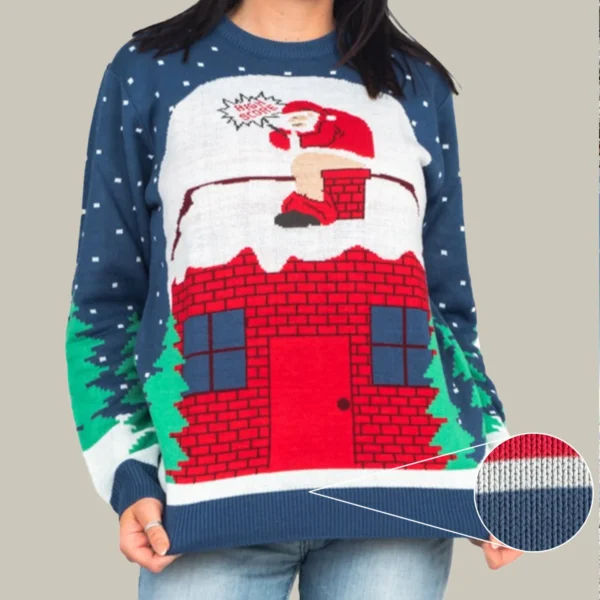 santa claus pooping chimney ugly christmas sweater funny xmas.webp