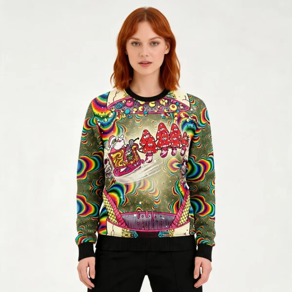 Santa Claus Shroomie Ugly Christmas Sweater Xm