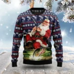 Santa Fishing Ugly Christmas Sweater Christmas