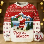 Santa Golfing Tees The Season Ugly Sweater Chr