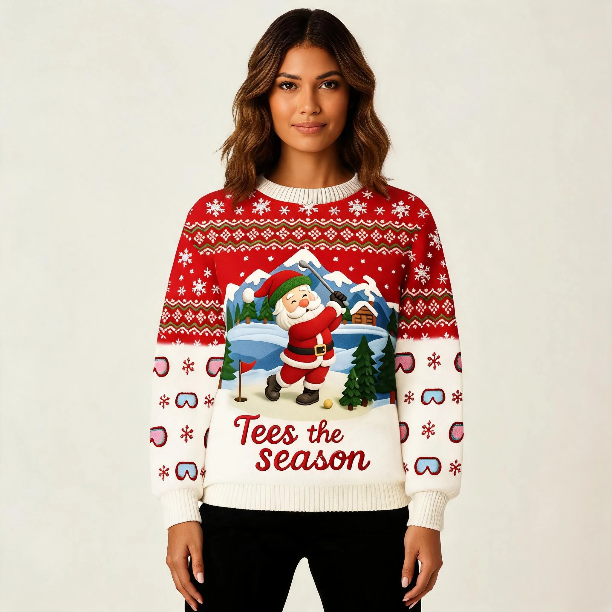 Santa Golfing Tees The Season Ugly Sweater Chr Santa Golfing Tees The Season Ugly Sweater Chr