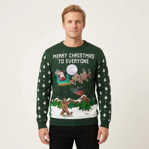 Santa Merry Giftmas To Bigfoot Mens Ugly Sweat
