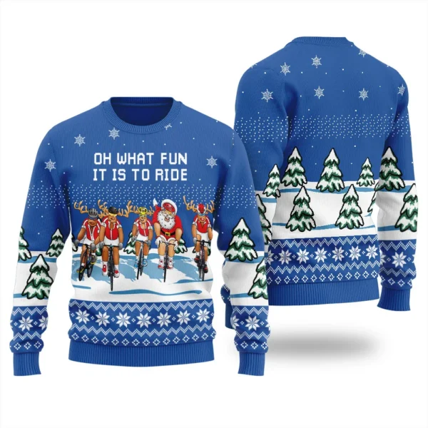 santa reindeer cycling womens ugly christmas sweater funny xmas.webp