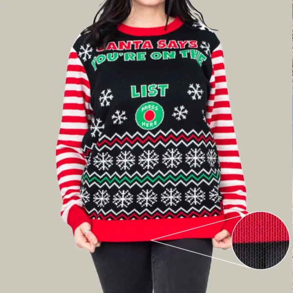 santa says interactive ugly christmas sweater funny xmas sweaters.webp