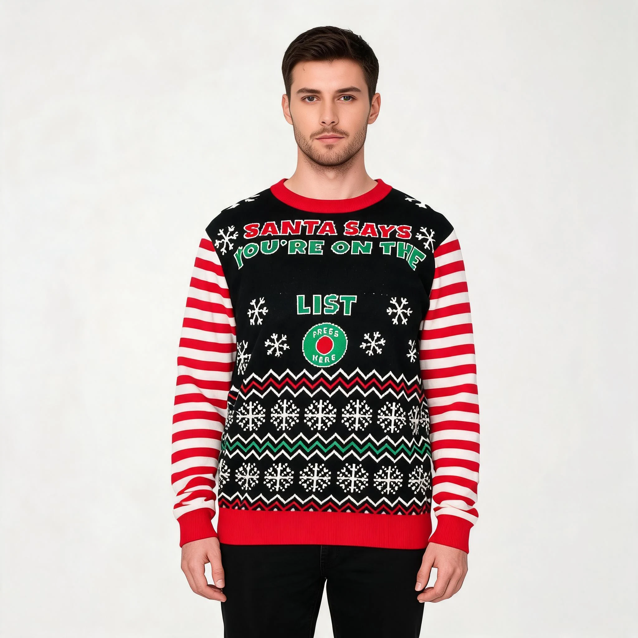 Santa Says Interactive Ugly Christmas Sweater Santa Says Interactive Ugly Christmas Sweater