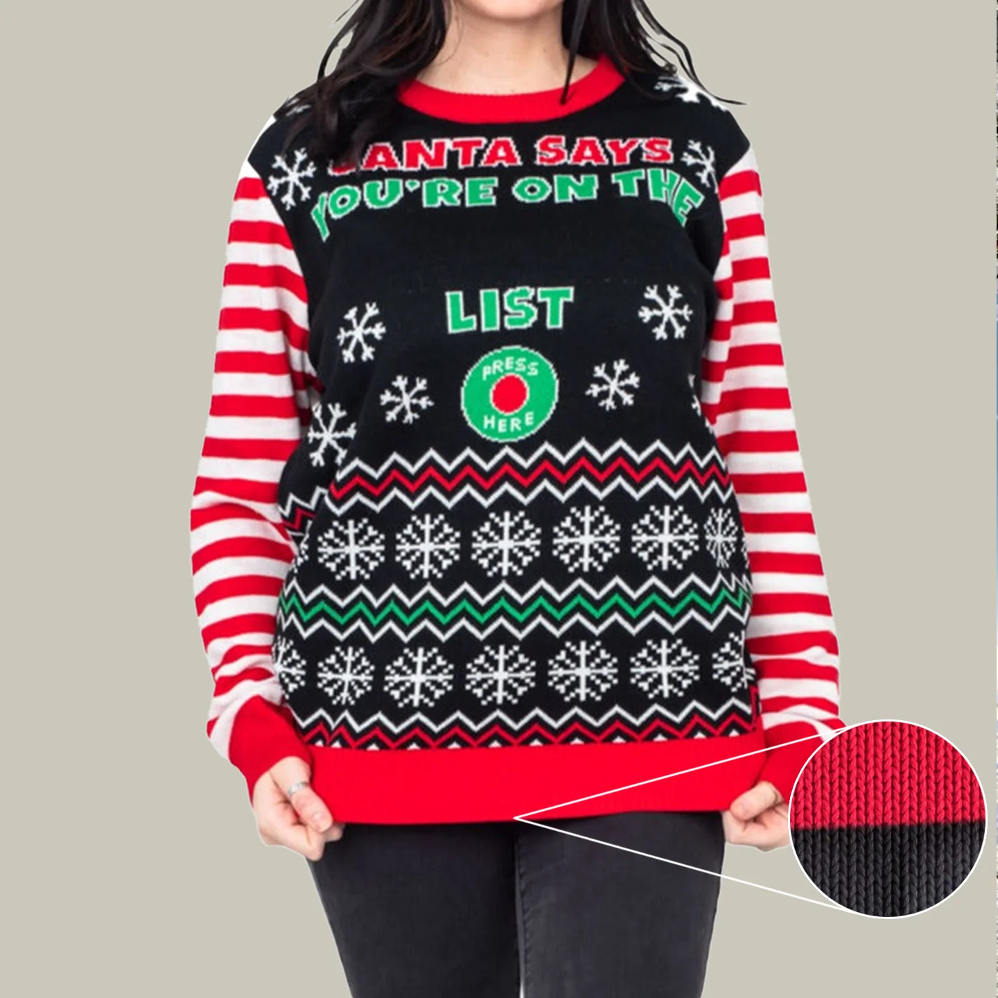 santa says interactive ugly christmas sweater funny xmas sweaters.webp santa says interactive ugly christmas sweater funny xmas sweaters.webp