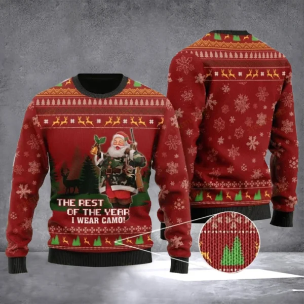 santa the rest of year i wear camo veteran ugly christmas sweater.webp