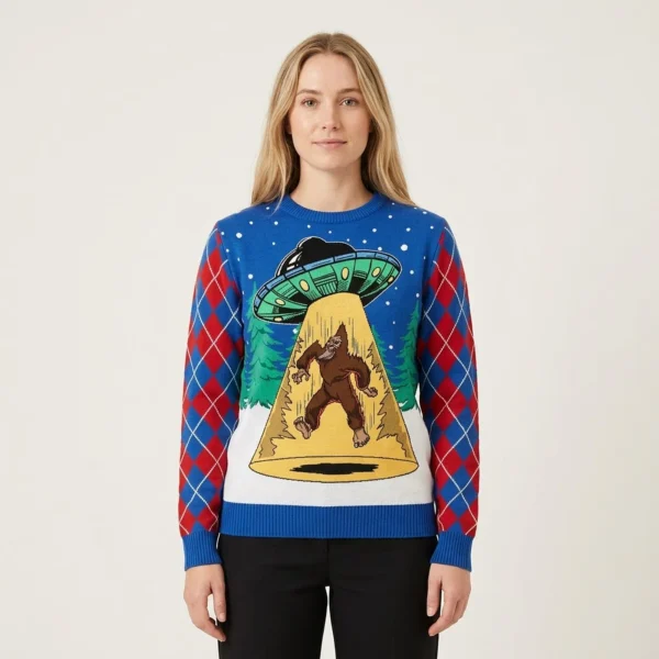 Sasquatch Alien Ugly Christmas Sweater For Wom