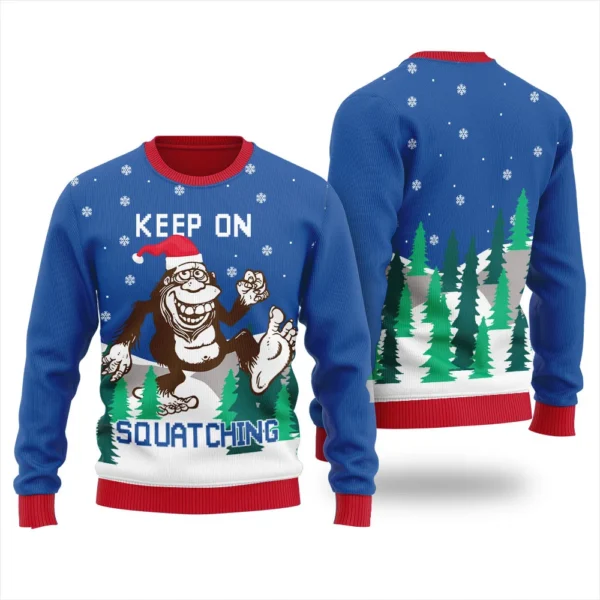 sasquatch bigfoot ugly christmas sweater for women exclusive.webp