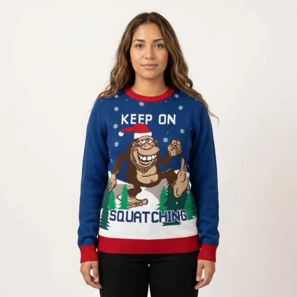 Sasquatch Bigfoot Ugly Christmas Sweater For W