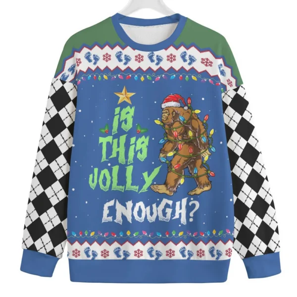 sasquatch mens plus size ugly christmas sweater thoughtful winter.webp