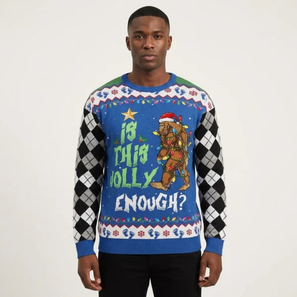 Sasquatch Mens Plus Size Ugly Christmas Sweate