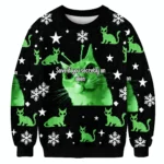 Save If You Secretly An Alien Cat Meme Christmas Ugly Sweater Animal