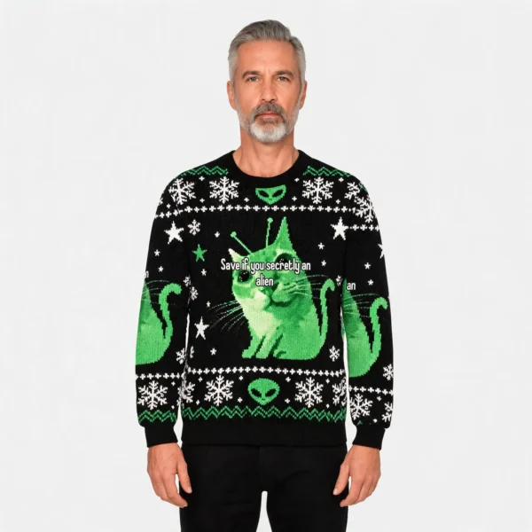 Save If You Secretly An Alien Cat Meme Christm