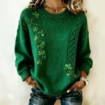 Shamrock Graphic Saint Patrick’s Day Sweater H