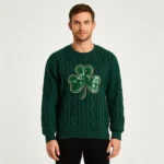 Shamrock Sequin Sweater St Patricks Day Outfit
