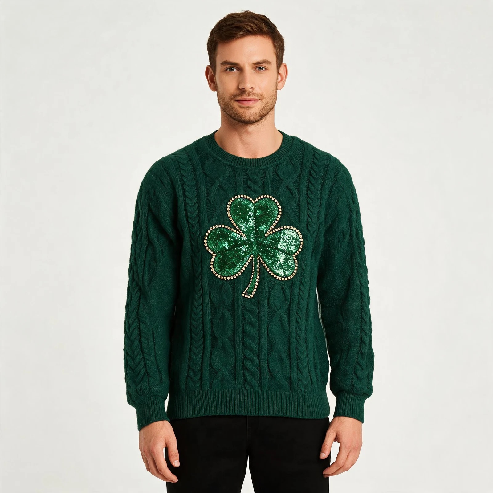 Shamrock Sequin Sweater St Patricks Day Outfit Shamrock Sequin Sweater St Patricks Day Outfit