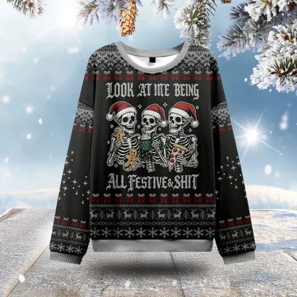 skeleton look at me being festive christmas ugly sweater christmas.webp